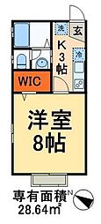 セジュール 1Kの間取図画像