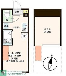 OKASIN ワンルームの間取図画像