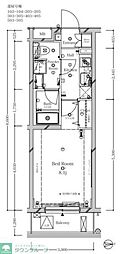 ベルシード北綾瀬 1Kの間取図画像