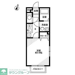 Amourブリーズ 1Kの間取図画像