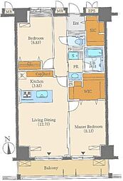 ロイヤルパークスシーサー 2LDKの間取図画像