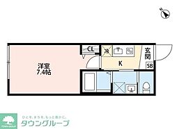 k1apartments 1Kの間取図画像