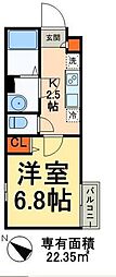 リブリ・アイリス-エンサータ 1Kの間取図画像