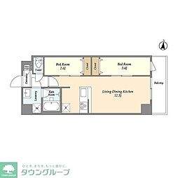 GENOVIA梅島 2LDKの間取図画像