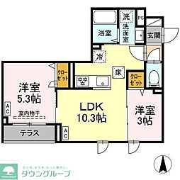 セレスティア南花畑3 2LDKの間取図画像
