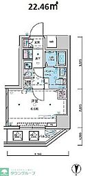 GENOVIA京成立石IIskygarden 7階1Kの間取り