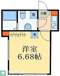 Castanea 2階1Kの間取り
