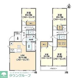 JR常磐線 金町駅 徒歩29分の賃貸一戸建て 4LDKの間取り