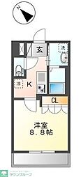 東武伊勢崎線 竹ノ塚駅 徒歩10分の賃貸マンション 2階1Kの間取り