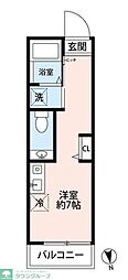 東武伊勢崎線 五反野駅 徒歩9分の賃貸アパート 1階ワンルームの間取り