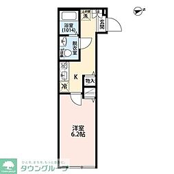 東武伊勢崎線 竹ノ塚駅 徒歩7分の賃貸アパート 3階1Kの間取り