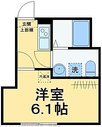 東武伊勢崎線 梅島駅 徒歩17分の賃貸アパート 1階1Kの間取り