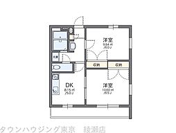 レオパレスGOLDRESIDENCE西水元2 2DKの間取図画像