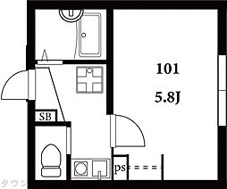 Maison_Buddy 1Kの間取図画像