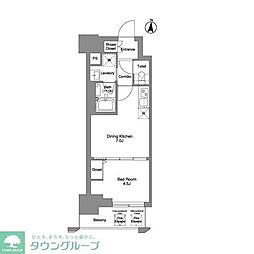 クラリティア綾瀬 1DKの間取図画像