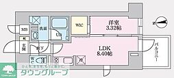 タスキプライムテラス後楽園 2階1LDKの間取り