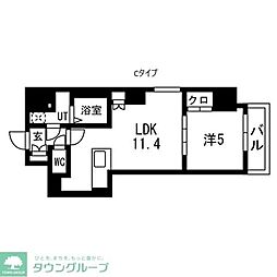 TRADIS秋葉原 5階1LDKの間取り