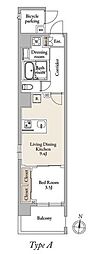 Ｄ’ｓ　ＶＡＲＩＥ三ノ輪レジデンス 2階1LDKの間取り