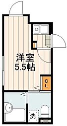 日暮里舎人ライナー 熊野前駅 徒歩6分の賃貸アパート 2階1Kの間取り