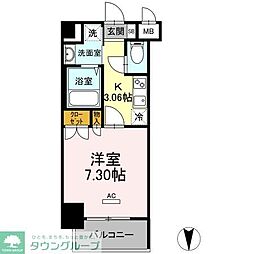 ホウエイコート秋葉原 3階1Kの間取り