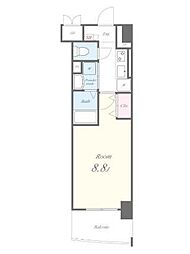 ニューボンデージ 9階1Kの間取り