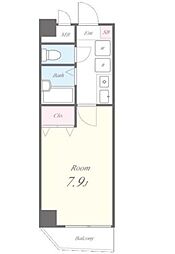 JR高崎線 尾久駅 徒歩14分の賃貸マンション 5階1Kの間取り