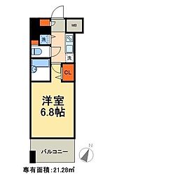 パレステュディオドルチェ本駒込 3階1Kの間取り