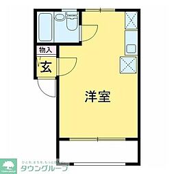 コージーハウス小倉屋館 1階ワンルームの間取り