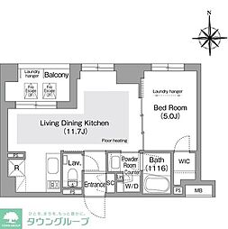 コンフォリア・リヴ文京護国寺 1LDKの間取図画像