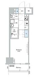 ディームス蔵前 1Kの間取図画像