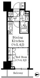 ルフォンプログレ文京湯島 1DKの間取図画像