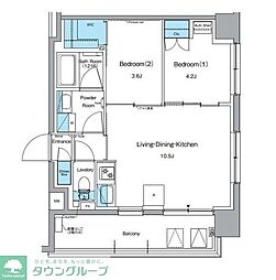 ルフォンプログレ押上EAST 2LDKの間取図画像