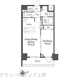 PRESSANCEBLOOMASAKUSANorth 1LDKの間取図画像