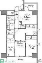ACP Residence 浅草 3LDKの間取図画像