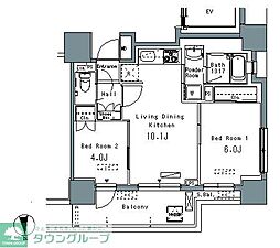 パークアクシス仲御徒町 2LDKの間取図画像