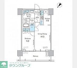 HARUMIFLAGPORTVILLAGED棟 1LDKの間取図画像