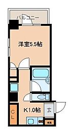 レジディア文京湯島2 1Kの間取図画像