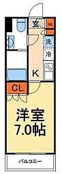 レジディア錦糸町 1Kの間取図画像