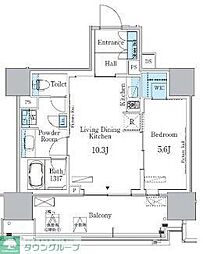 HARUMIFLAGPARKVILLAGEB棟 1LDKの間取図画像