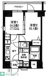 ルフレプレミアム町屋 2Kの間取図画像