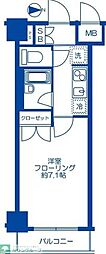 キャッスルステージ浅草吾妻橋 1Kの間取図画像