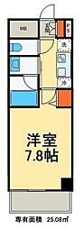 ヒューリック浅草橋江戸通 1Kの間取図画像