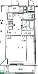 ドルチェロイヤルステージ新大塚 1Kの間取図画像