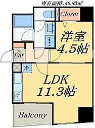 グランドルチェ北上野 1LDKの間取図画像