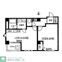 ブルーガーデン小石川 1LDKの間取図画像