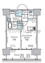 HARUMIFLAGPORTVILLAGEC棟 1LDKの間取図画像