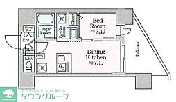 ティモーネグランデ田端ノルド 1DKの間取図画像