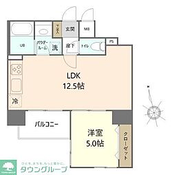 グリシーヌ 1LDKの間取図画像