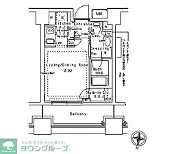 パークアクシス御茶ノ水ステージ 1Kの間取図画像