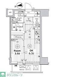 メイクス上野 1DKの間取図画像